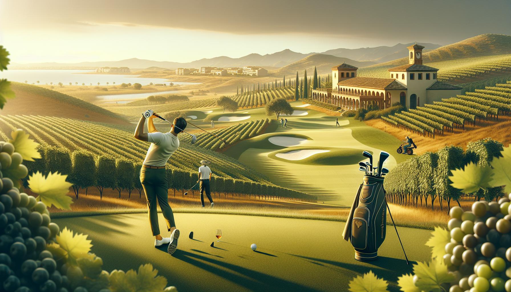 Experiencia de jugar golf en paisajes vinícolas